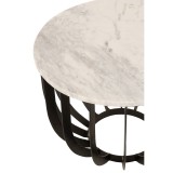 SIDETABLE  FIFTY WHITE MARBLE BLACK METAL BASE 50